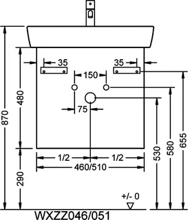 sanibel-Waschtisch-Unterbau 2.0 FLEX WXZZ046 460mm breit 1 Auszug Marone Trüffel – Bild 3