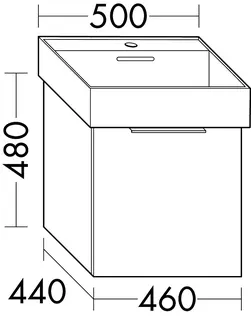 sanibel-Waschtisch-Unterbau 2.0 FLEX WYAC046 460mm breit 1 Auszug Eiche Cashmere – Bild 2