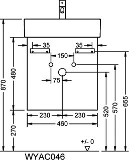 sanibel-Waschtisch-Unterbau 2.0 FLEX WYAC046 460mm breit 1 Auszug Eiche Rost – Bild 3
