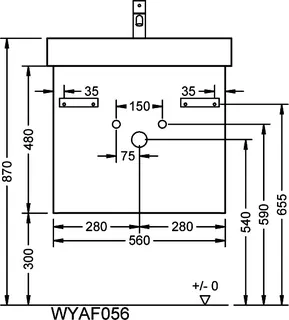 sanibel-Waschtisch-Unterbau 2.0 FLEX WYAF056 560mm breit 1 Auszug Eiche Rost – Bild 3