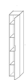 sanibel-Hochschrank 2.0 FLEX HS3020R rechts 300x1760mm Basaltgrau – Bild 2