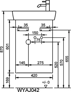 sanibel-Waschtisch-Unterbau FLEX PLUS WYAJ042R 420mm breit Tür rechts Dunkelgrau Lack – Bild 3