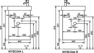sanibel-Waschtisch-Unterbau FLEX PLUS WYBC044R 440mm breit Tür rechts Dunkelgrau Lack – Bild 3