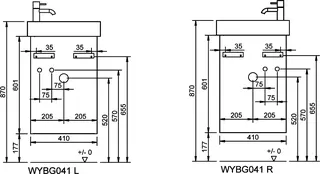 sanibel-Waschtisch-Unterbau FLEX PLUS WYBG041L 410mm breit Tür links Weiß Matt Lack – Bild 3