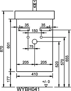 sanibel-Waschtisch-Unterbau FLEX PLUS WYBH041R 410mm breit Tür rechts Dunkelgrau Lack – Bild 3