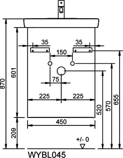 sanibel-Waschtisch-Unterbau FLEX PLUS WYBL045L 450mm breit Tür links Weiß Matt Lack – Bild 3