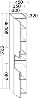 sanibel-Hochschrank 2.0 FLEX HS4532L links 450x1760mm Basaltgrau – Bild 3
