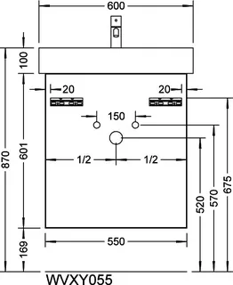 sanibel-Waschtisch-Unterbau 2.0 FLEX WVXY055 550mm breit Schubl/Auszug Basaltgrau – Bild 3