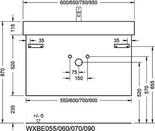 sanibel-Waschtisch-Unterbau 2.0 FLEX WXBE055 550mm breit Schubl/Auszug Basaltgrau – Bild 3