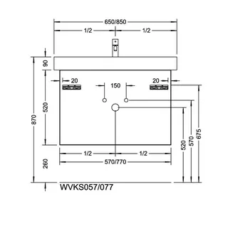 sanibel-Waschtisch-Unterbau 2.0 FLEX WVKS057 570mm breit Schubl/Auszug Basaltgrau – Bild 3