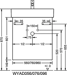 sanibel-Waschtisch-Unterbau 2.0 FLEX WYAD056 560mm breit Schubl/Auszug Graphit Matt – Bild 3