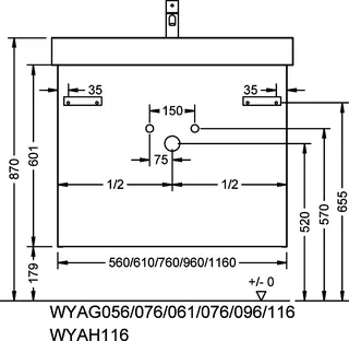 sanibel-Waschtisch-Unterbau 2.0 FLEX WYAG056 560mm breit Schubl/Auszug Eiche Rost – Bild 3