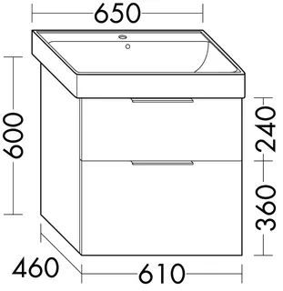 sanibel-Waschtisch-Unterbau 2.0 FLEX WYAG061 610mm breit Schubl/Auszug Graphit Matt – Bild 2