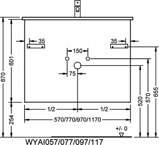 sanibel-Waschtisch-Unterbau 2.0 FLEX WYAI057 570mm breit Schubl/Auszug Graphit Matt – Bild 3
