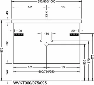 sanibel-Waschtisch-Unterbau 2.0 FLEX WVKT075 750mm breit Schubl/Auszug Basaltgrau – Bild 3