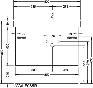 sanibel-Waschtisch-Unterbau 2.0 FLEX WVLF085R 850mm breit Schubl/Auszug Basaltgrau – Bild 3