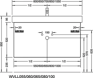 sanibel-Waschtisch-Unterbau 2.0 FLEX WVLL080 800mm breit Schubl/Auszug Basaltgrau – Bild 3
