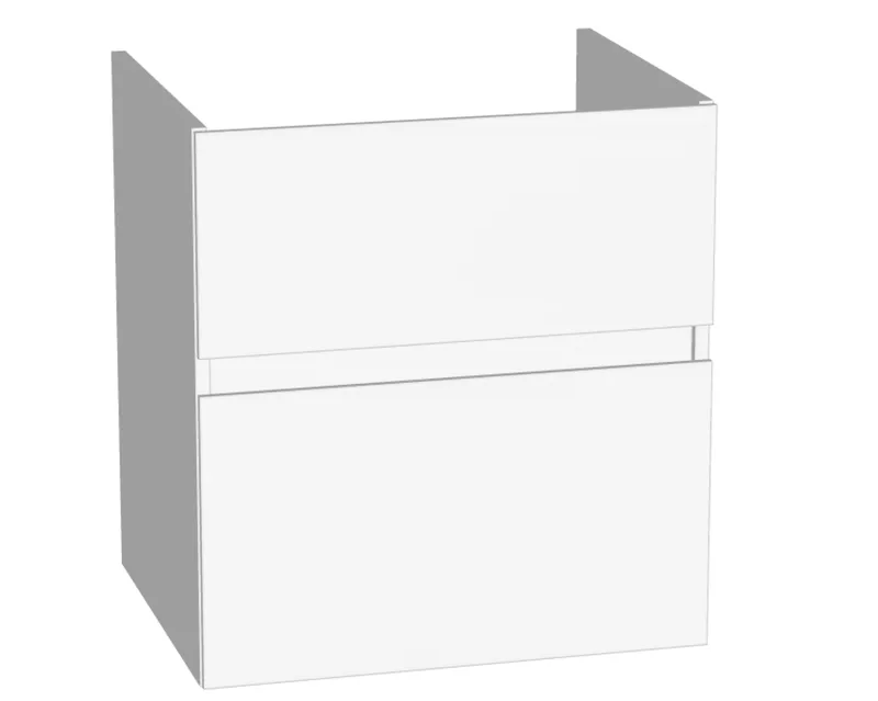 sanibel-Waschtisch-Unterbau FLEX PLUS WYBJ056 560mm breit Schubl/Auszug Weiß Glänzend