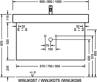 sanibel-Waschtisch-Unterbau 2.0 FLEX WWJK095 950mm breit Schubl/Auszug Basaltgrau – Bild 3