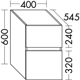 sanibel-Unterschrank FLEX PLUS WYBQ040 z Konsole 400x600x545mm Eiche Urban – Bild 2