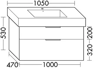 sanibel-Waschtisch-Unterbau 2.0 FLEX WVLD100 1000mm breit Schubl/Auszug Basaltgrau – Bild 2