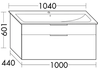 sanibel-Waschtisch-Unterbau 2.0 FLEX WVXY100 1000mm breit Schubl/Auszug Basaltgrau – Bild 2