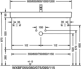 sanibel-Waschtisch-Unterbau 2.0 FLEX WXBF115 1150mm breit Schubl/Auszug Basaltgrau – Bild 3