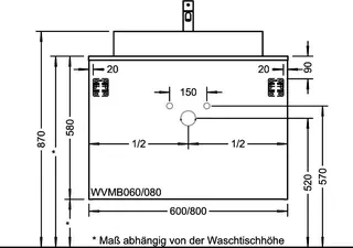 sanibel-Waschtisch-Unterbau UNI 2.0 FLEX WVMB080 800mm breit Schubl/Auszug Basaltgrau – Bild 3