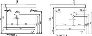 sanibel-Waschtisch-Unterbau FLEX PLUS WYAT085L 850mm breit Schubl/Auszug Weiß Matt – Bild 3