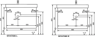 sanibel-Waschtisch-Unterbau FLEX PLUS WYAT085L 850mm breit Schubl/Auszug Basaltgrau – Bild 3