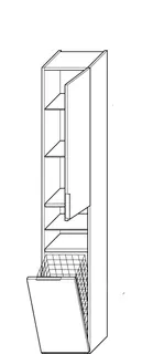 sanibel-Hochschrank 2.0 FLEX HS4542R rechts 450x1760mm Basaltgrau – Bild 2