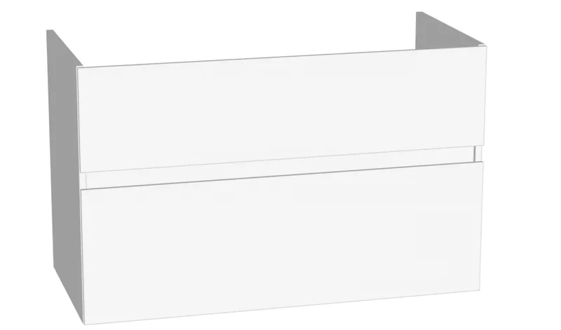 sanibel-Waschtisch-Unterbau FLEX PLUS WYBJ096 960mm breit Schubl/Auszug Weiß Glänzend