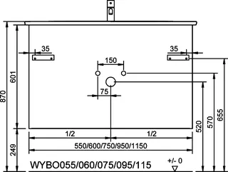 sanibel-Waschtisch-Unterbau FLEX PLUS WYBO095 950mm breit Schubl/Auszug Basaltgrau – Bild 4