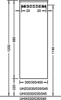 sanibel-Mittelschrank 2.0 FLEX UHIK035 350x980mm Basaltgrau – Bild 3