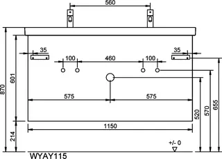 sanibel-Waschtisch-Unterbau FLEX PLUS WYAY115 1150mm breit Schubl/Auszug Weiß Matt – Bild 3