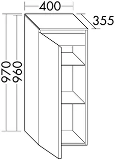 sanibel-Mittelschrank FLEX PLUS UHFH040L links 400x970mm Weiß Matt – Bild 2