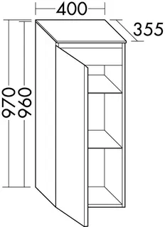 sanibel-Mittelschrank FLEX PLUS UHFH040L links 400x970mm Basaltgrau – Bild 2