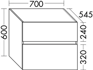 sanibel-Unterschrank FLEX PLUS WYBQ070 z Konsole 700x600x545mm Weiß Matt – Bild 2