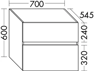 sanibel-Unterschrank FLEX PLUS WYBQ070 z Konsole 700x600x545mm Weiß Glänzend – Bild 2