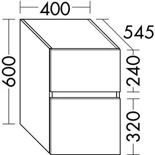 sanibel-Unterschrank FLEX PLUS WYBQ040 z Konsole 400x600x545mm Dunkelgrau Lack – Bild 2