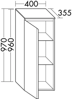 sanibel-Mittelschrank FLEX PLUS UHFG040L links 400x970mm Weiß Matt Lack – Bild 2