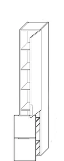 sanibel-Hochschrank 2.0 FLEX HSBC030R rechts 300x1760mm Basaltgrau – Bild 2