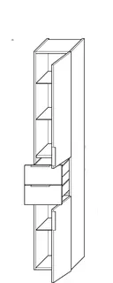 sanibel-Hochschrank 2.0 FLEX HS3537R rechts 350x1760mm Basaltgrau – Bild 2