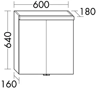 sanibel-Spiegelschrank 2.0 FLEX SPFP060 LED 600x640mmx180mm Basaltgrau – Bild 2