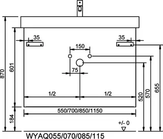 sanibel-Waschtisch-Unterbau FLEX PLUS WYAQ070 700mm breit Schubl/Auszug DunkelgrauLack – Bild 3