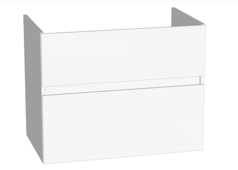 sanibel-Waschtisch-Unterbau FLEX PLUS WYBJ076 760mm breit Schubl/Auszug Weiß Matt Lack
