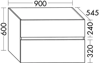 sanibel-Unterschrank FLEX PLUS WYBQ090 z Konsole 900x600x545mm Weiß Matt – Bild 2