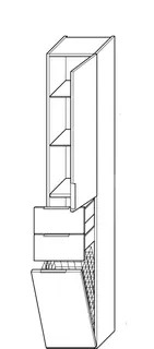 sanibel-Hochschrank 2.0 FLEX HS4549R rechts 450x1760mm Basaltgrau – Bild 2