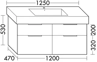 sanibel-Waschtisch-Unterbau 2.0 FLEX WVLD120 1200mm 2 Schubl/2 Auszüge Basaltgrau – Bild 2