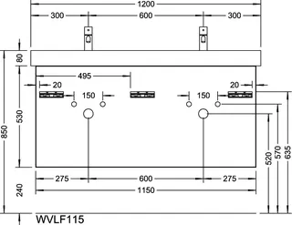 sanibel-Waschtisch-Unterbau 2.0 FLEX WVLF115 1150mm 2 Schubl/2 Auszüge Basaltgrau – Bild 3